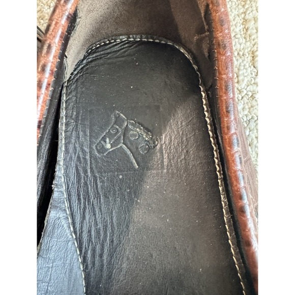 David Spencer The Cortes 167-07 Brown Croco Leather Driving Loafer Men's Size 11 - Picture 8 of 8